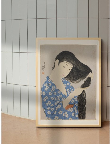 Woman Combing Her Hair - Goyo Hashiguchi