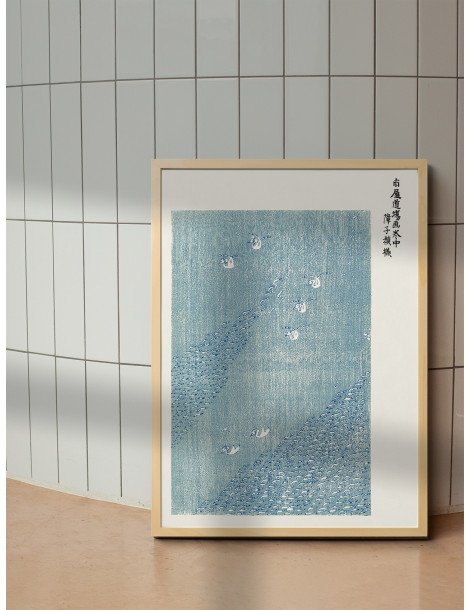 Japanese vintage original birds woodblock print (Yatsuo no tsubaki) - Taguchi Tomoki