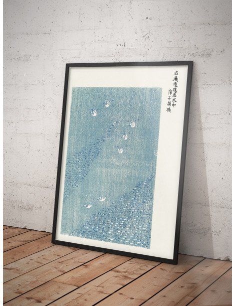 Japanese vintage original birds woodblock print (Yatsuo no tsubaki) - Taguchi Tomoki