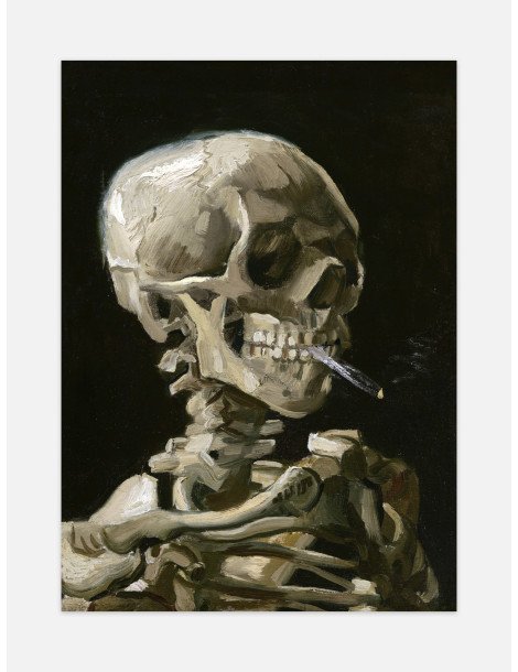 Skull with burning cigarette - Van Gogh