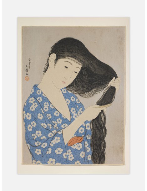 Woman Combing Her Hair - Goyo Hashiguchi