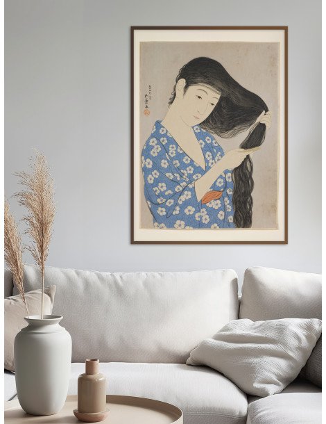 Woman Combing Her Hair - Goyo Hashiguchi