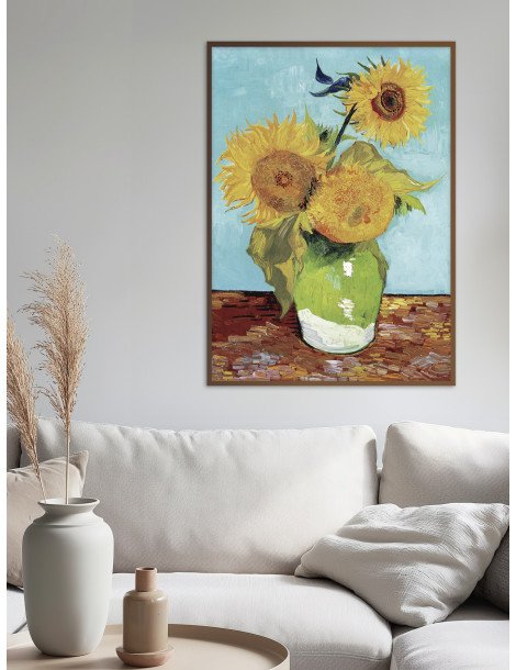 Vase with Three Sunflowers - Van Gogh Poster