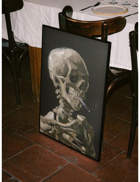 Skull with burning cigarette - Van Gogh